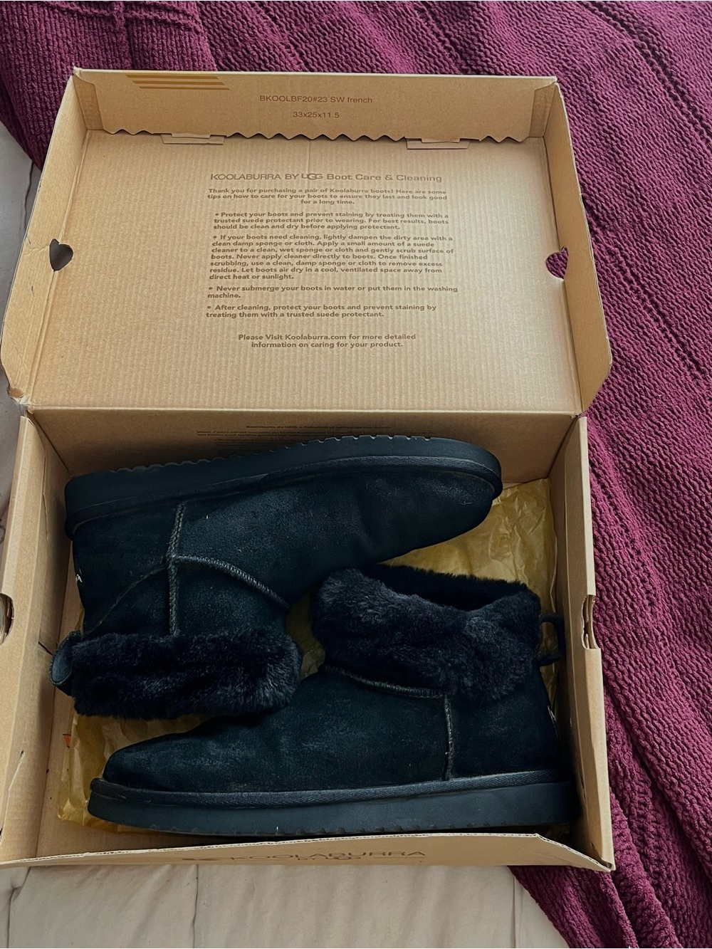 UGG Black Suede Short Shearling Ankle Boots